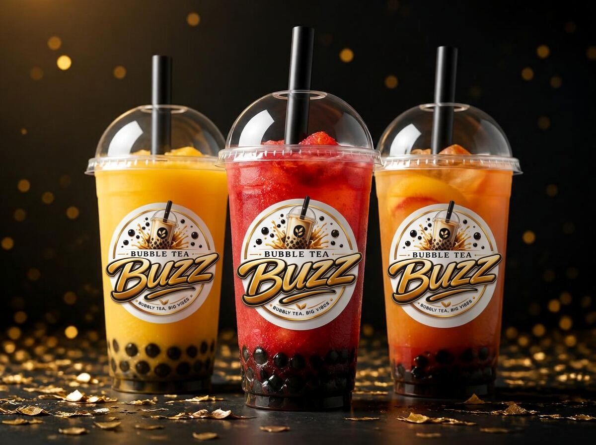 Bubble Tea Buzz party cups